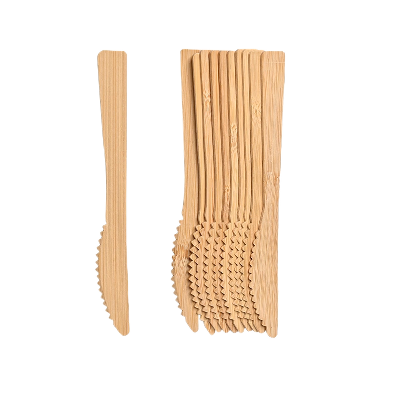 Set Of Biodegradable Bamboo Knives For Sustainable Dining