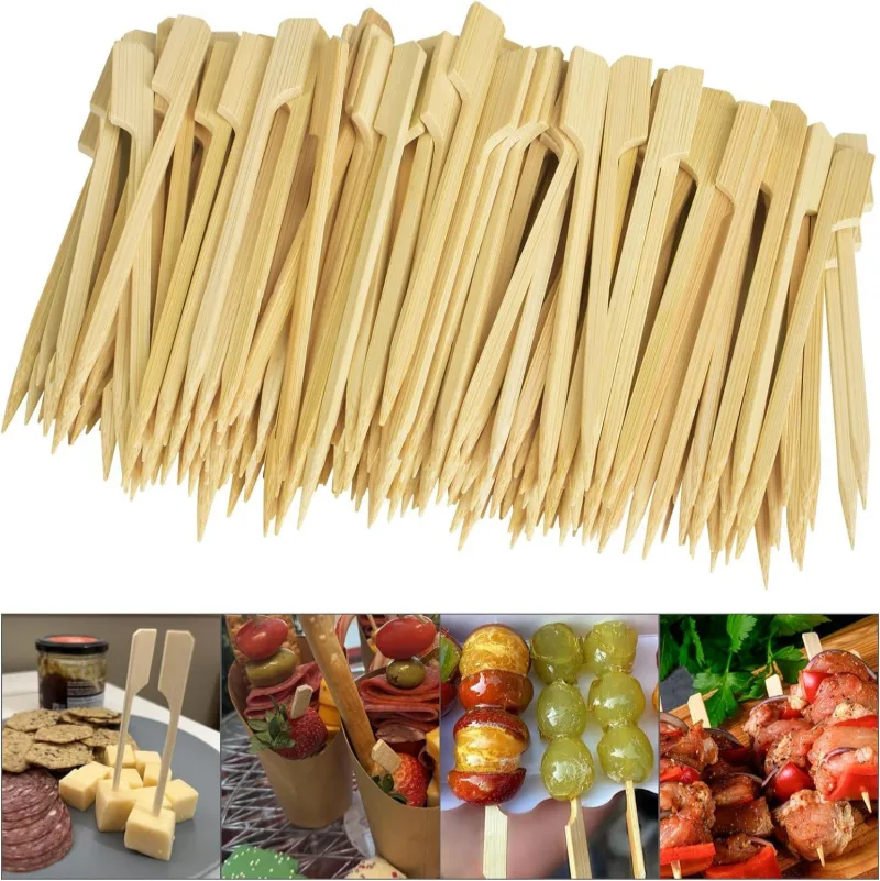 Natural Bamboo Kebab Paddle Skewers Logo Customized